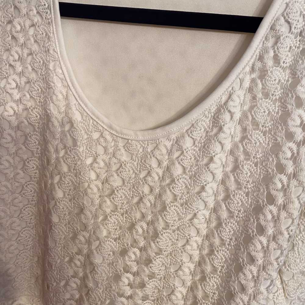 Juniors’ Maurice’s size 1 cream colored crochet dress - Picture 5 of 6